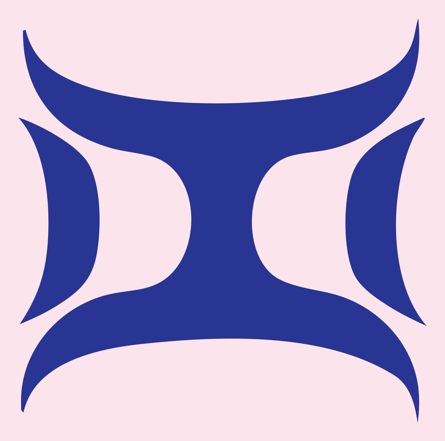 Curved Horns Gemini Mark #fce4ec/#283593