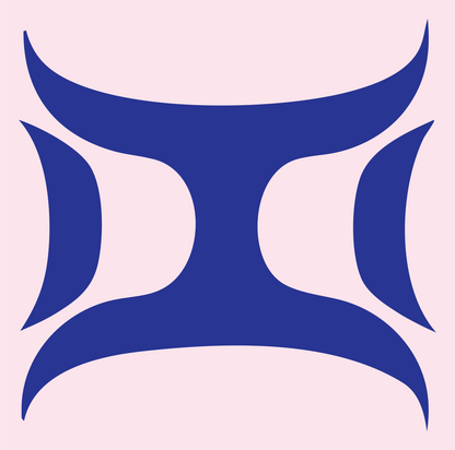 Curved Horns Gemini Mark #fce4ec/#283593