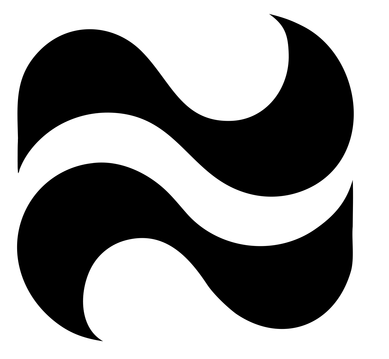 Bold Wave Pair Gemini Logo #ffffff/#000000