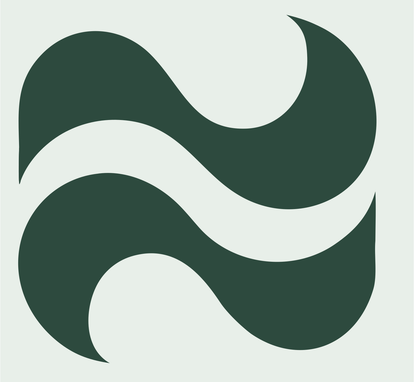 Bold Wave Pair Gemini Logo #e8efe9/#2d4a3e
