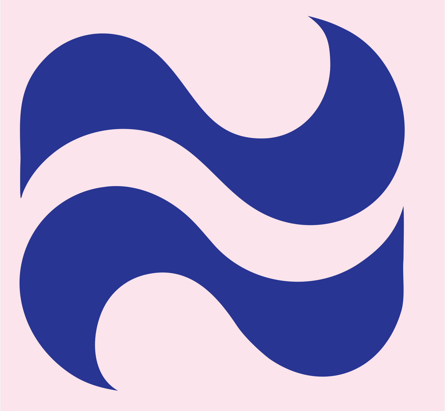 Bold Wave Pair Gemini Logo #fce4ec/#283593