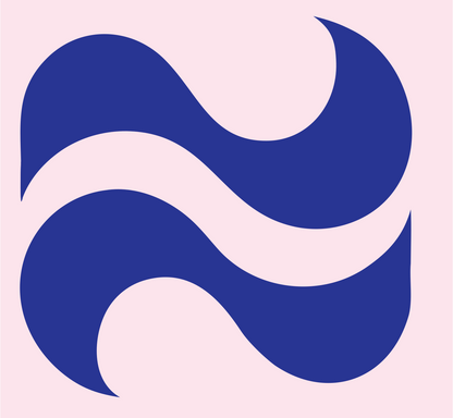 Bold Wave Pair Gemini Logo #fce4ec/#283593