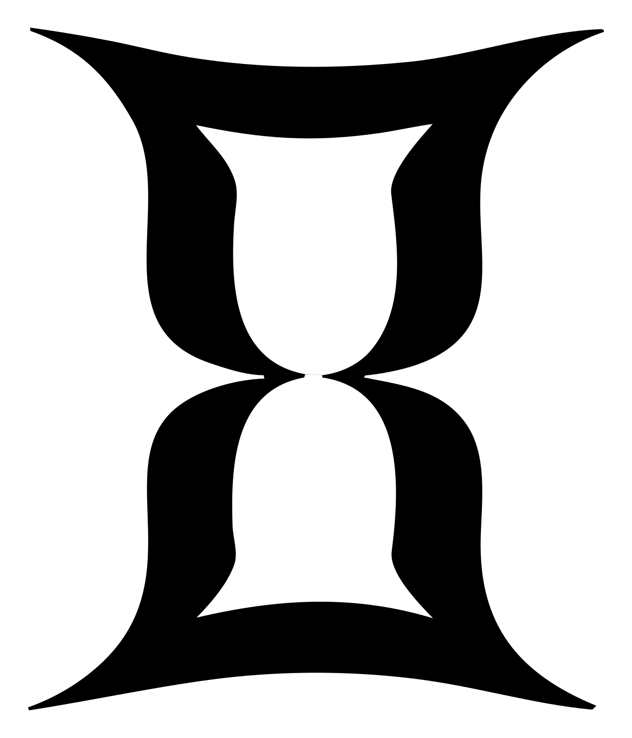 Bold Gemini Hourglass Crest #ffffff/#000000