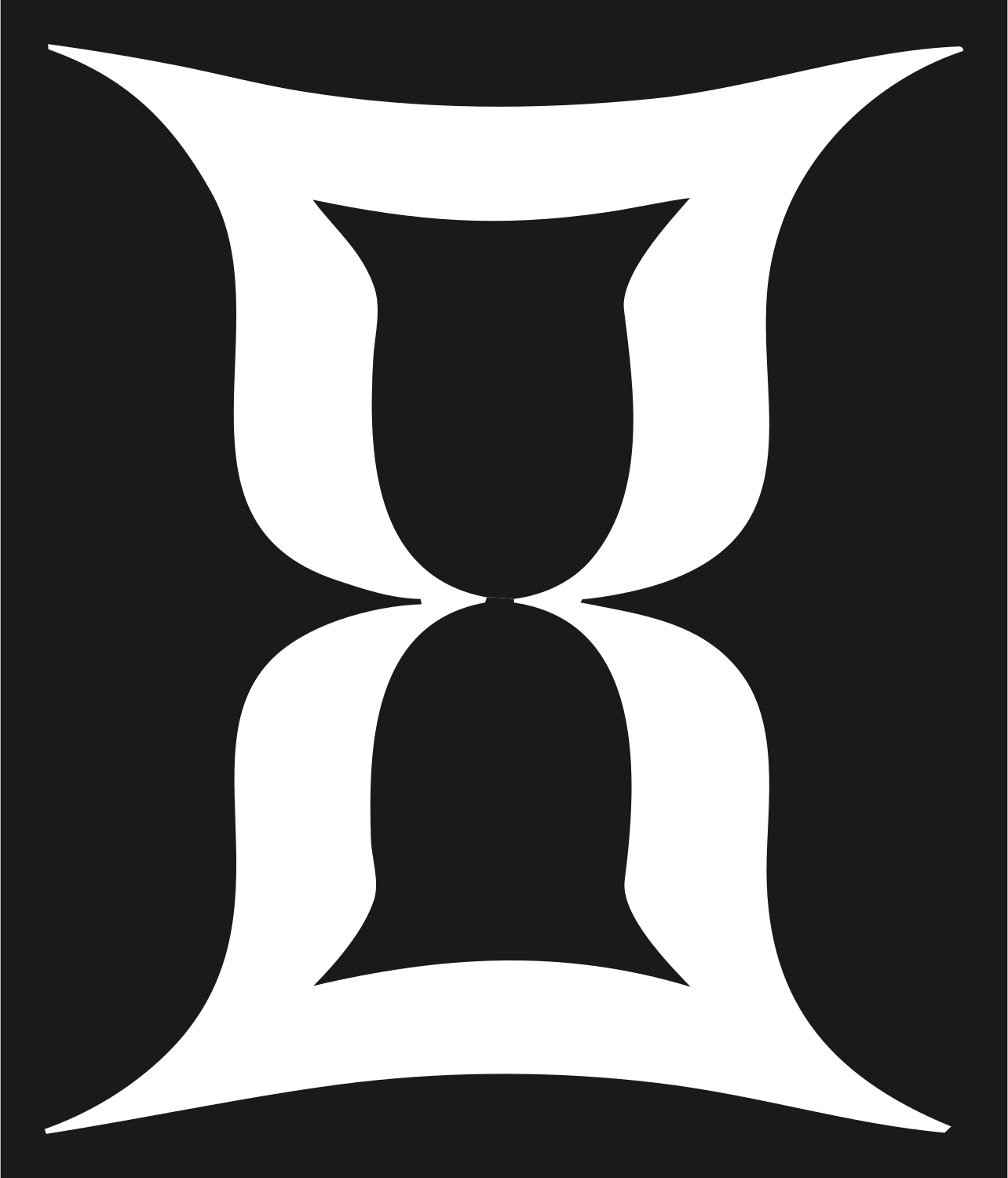 Bold Gemini Hourglass Crest #1a1a1a/#ffffff