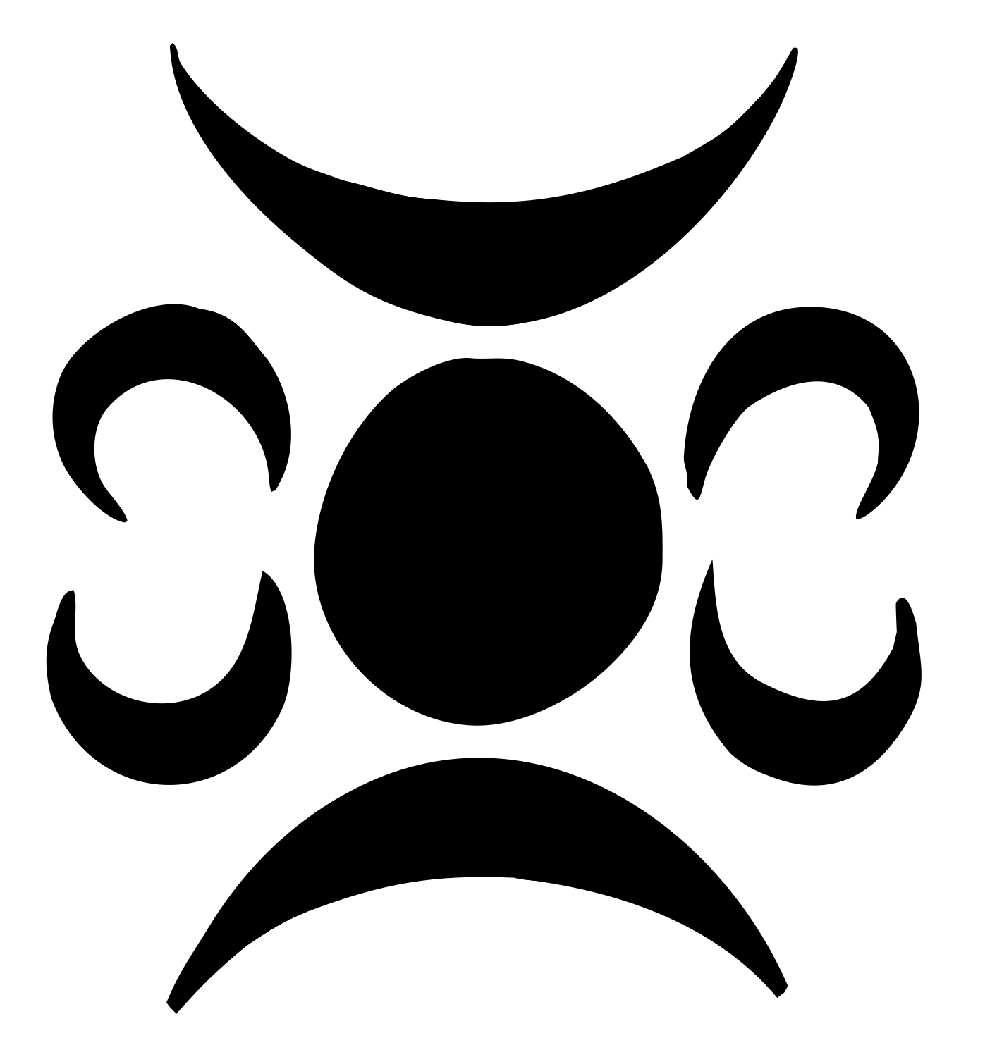 Crescent Circle Gemini Badge #ffffff/#000000