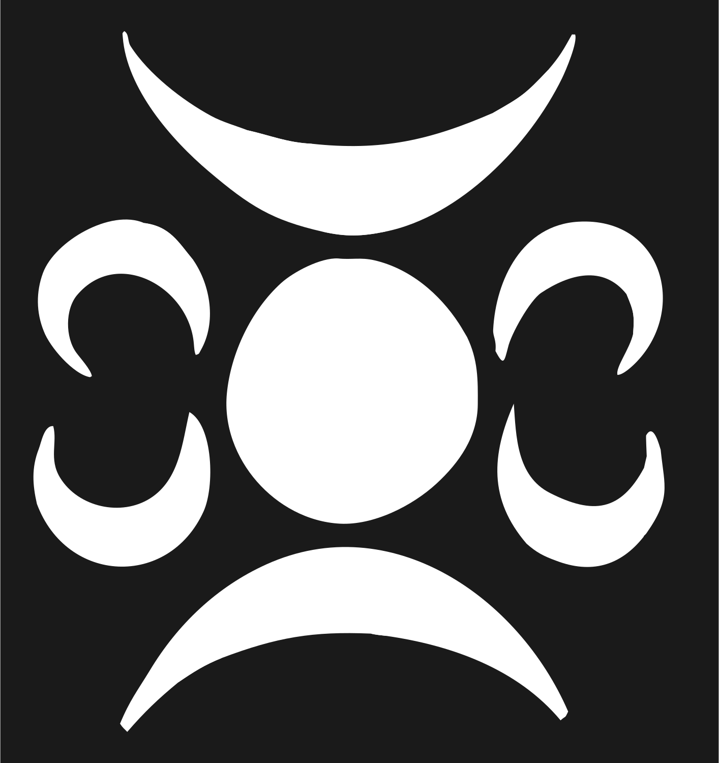 Crescent Circle Gemini Badge #1a1a1a/#ffffff