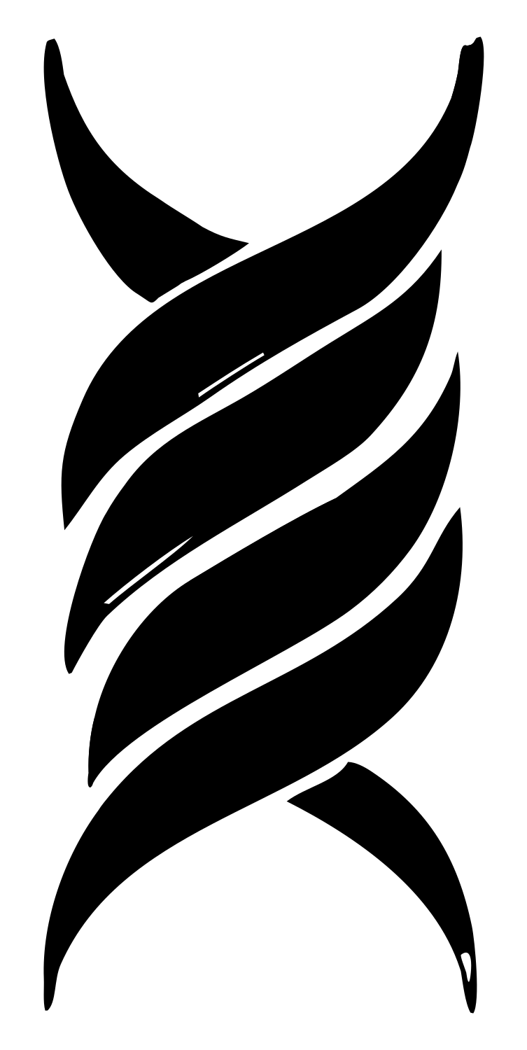 Hand-Drawn Twist Gemini Emblem #ffffff/#000000