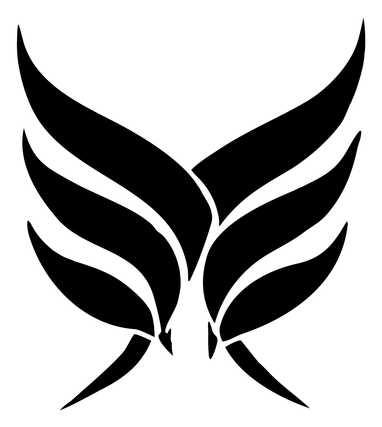 Hand-Drawn Wings Gemini Mark #ffffff/#000000