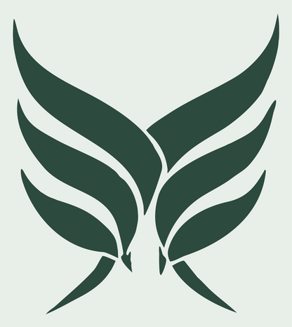 Hand-Drawn Wings Gemini Mark #e8efe9/#2d4a3e