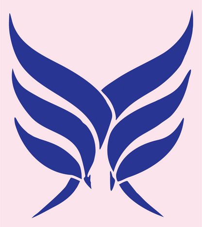 Hand-Drawn Wings Gemini Mark #fce4ec/#283593