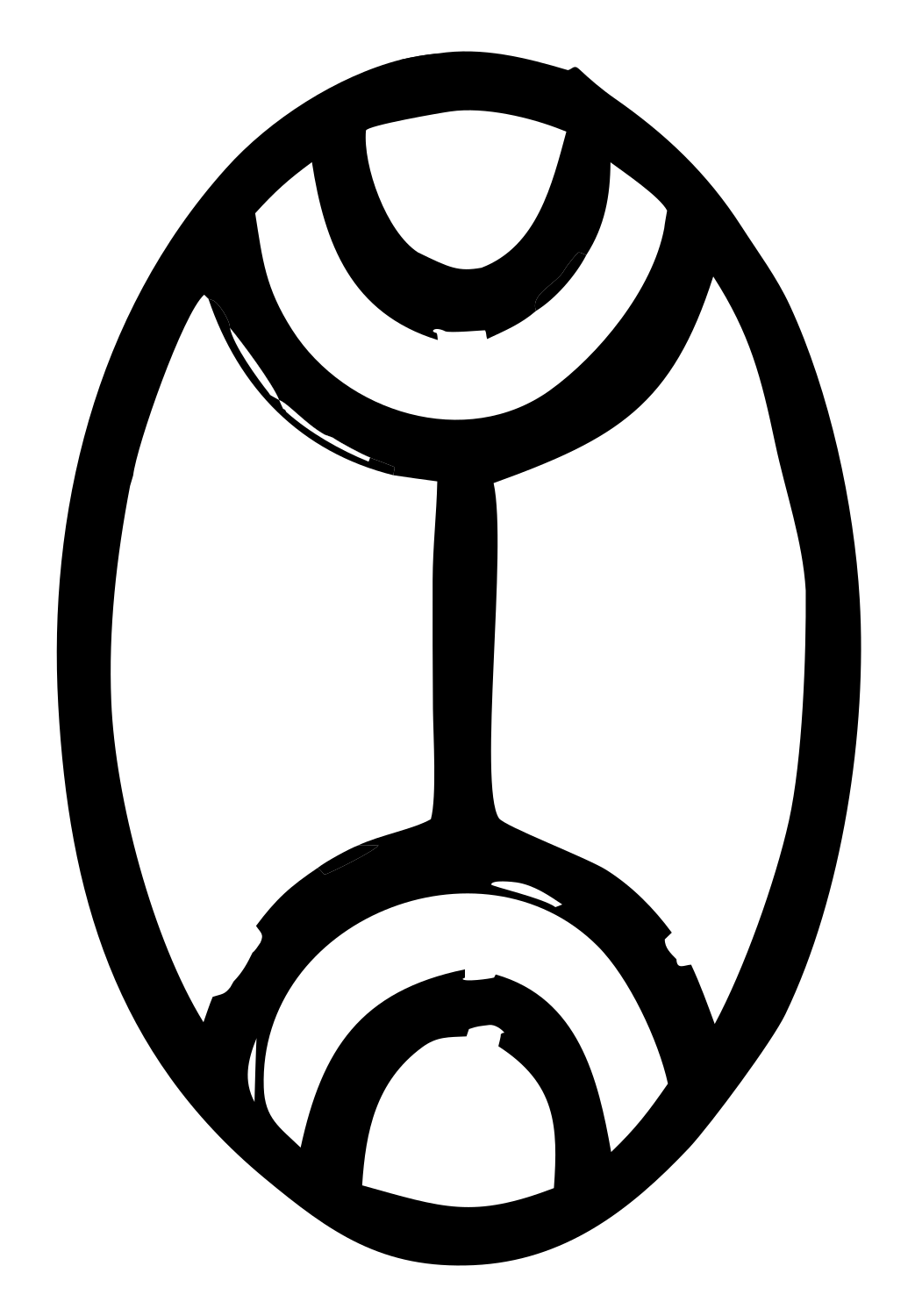 Hand-Drawn Oval Gemini Badge #ffffff/#000000