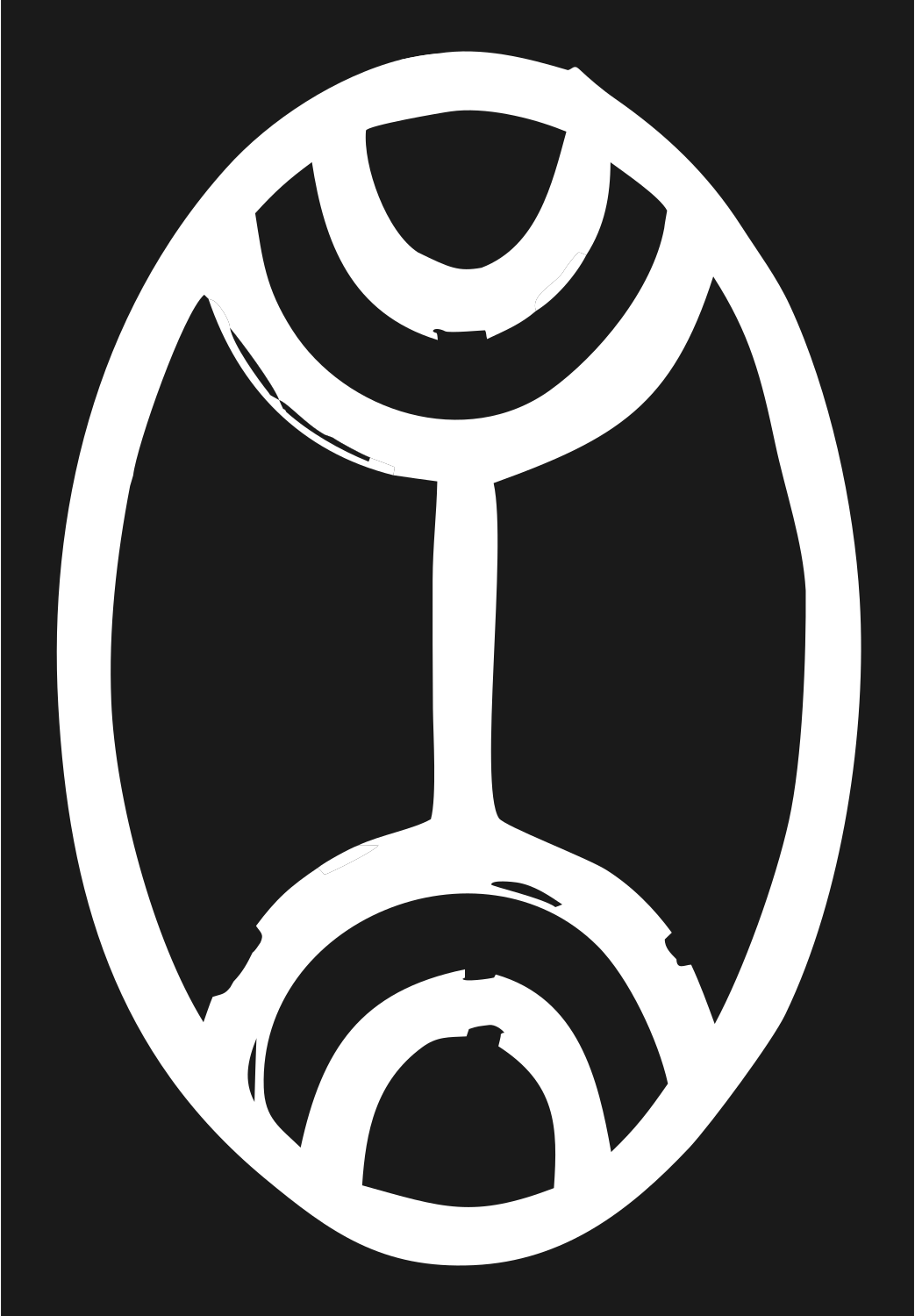 Hand-Drawn Oval Gemini Badge #1a1a1a/#ffffff