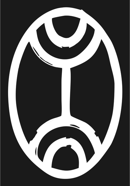 Hand-Drawn Oval Gemini Badge #1a1a1a/#ffffff