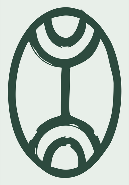 Hand-Drawn Oval Gemini Badge #e8efe9/#2d4a3e