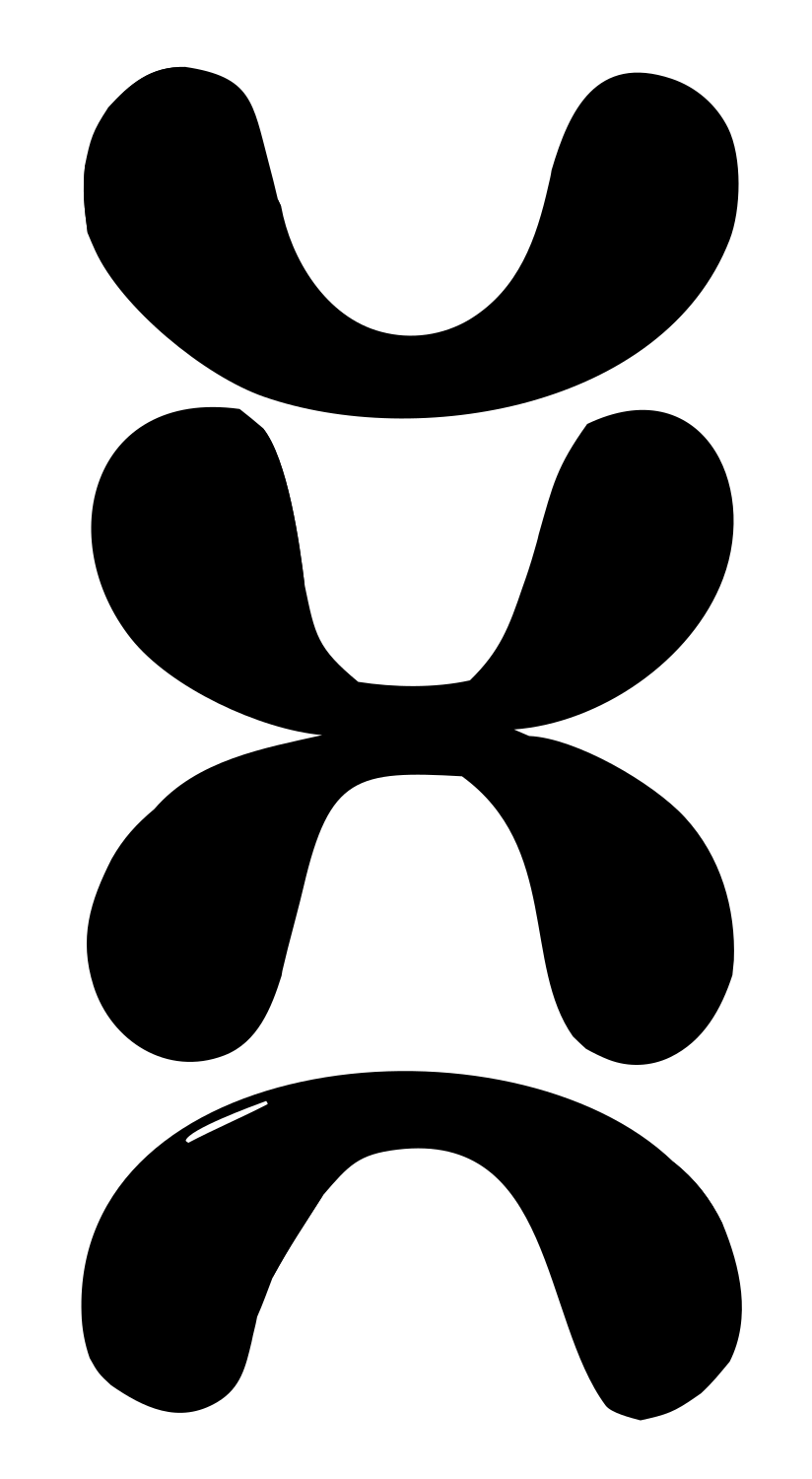 Hand-Drawn Stacked Arches Gemini Logo #ffffff/#000000
