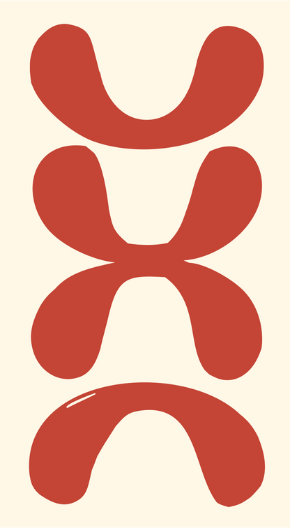 Hand-Drawn Stacked Arches Gemini Logo #fff8e7/#c44536