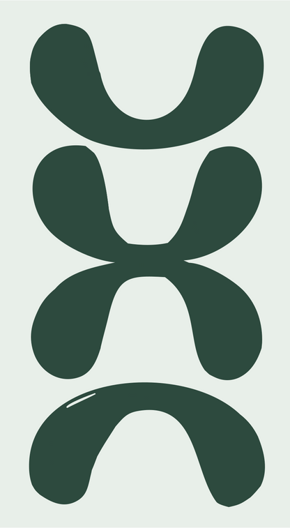 Hand-Drawn Stacked Arches Gemini Logo #e8efe9/#2d4a3e
