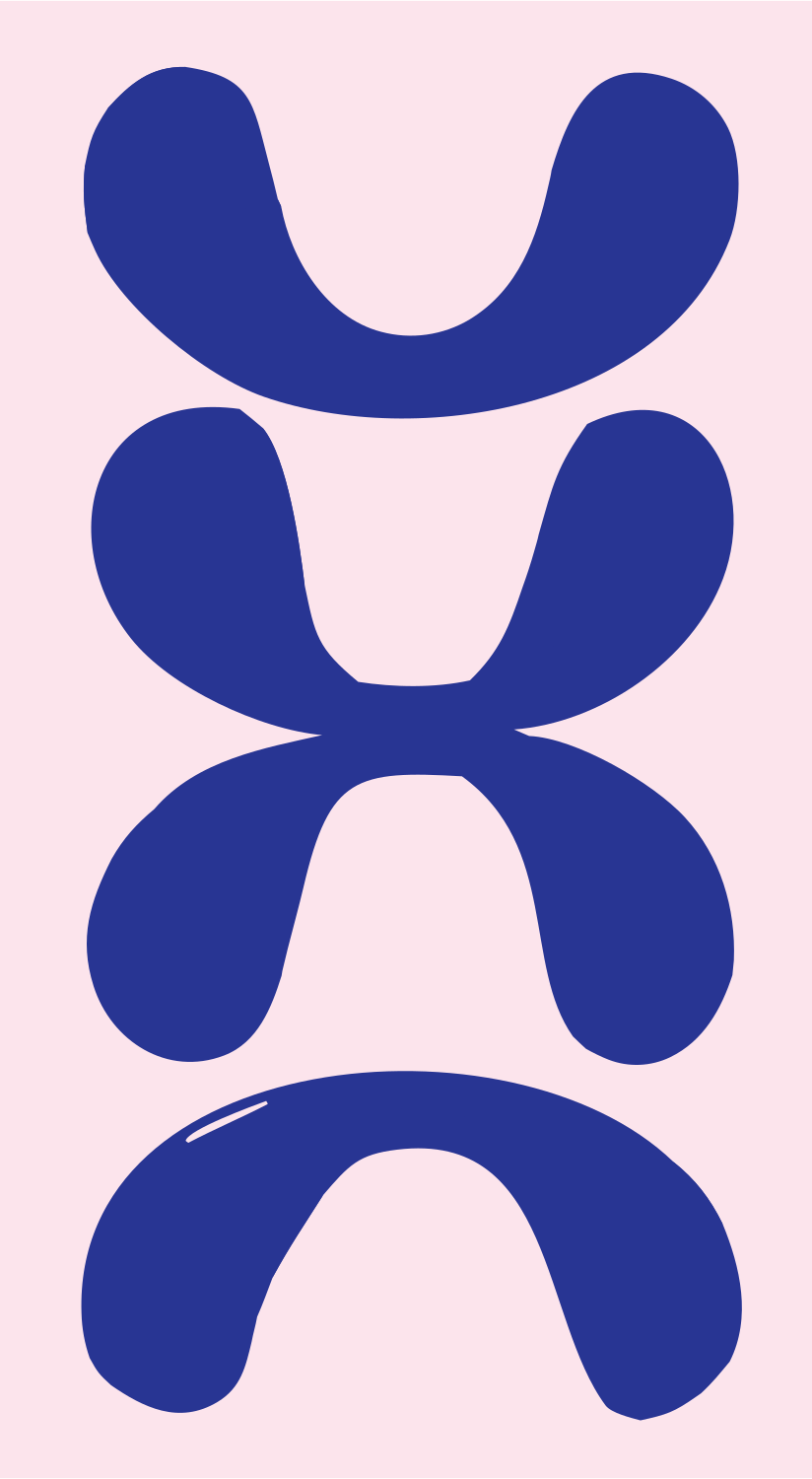 Hand-Drawn Stacked Arches Gemini Logo #fce4ec/#283593