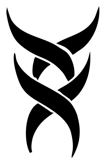 Tribal Ribbon Gemini Mark #ffffff/#000000