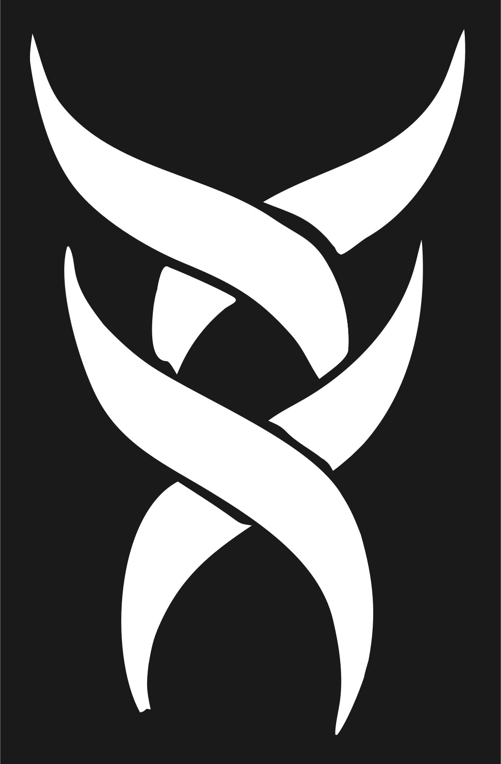 Tribal Ribbon Gemini Mark #1a1a1a/#ffffff
