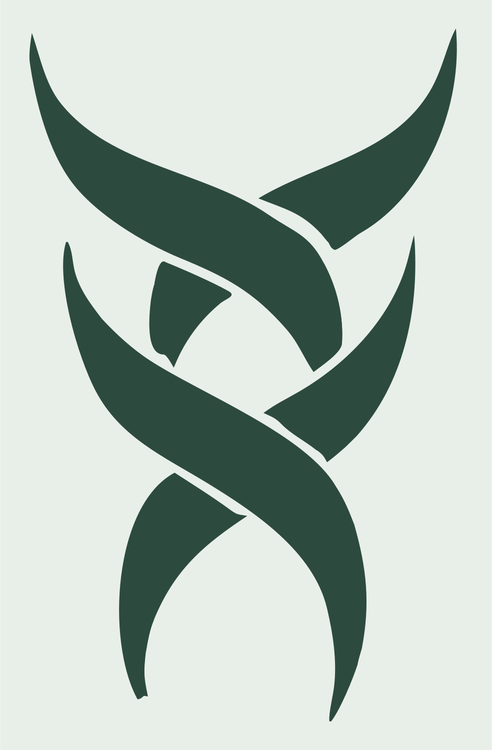 Tribal Ribbon Gemini Mark #e8efe9/#2d4a3e