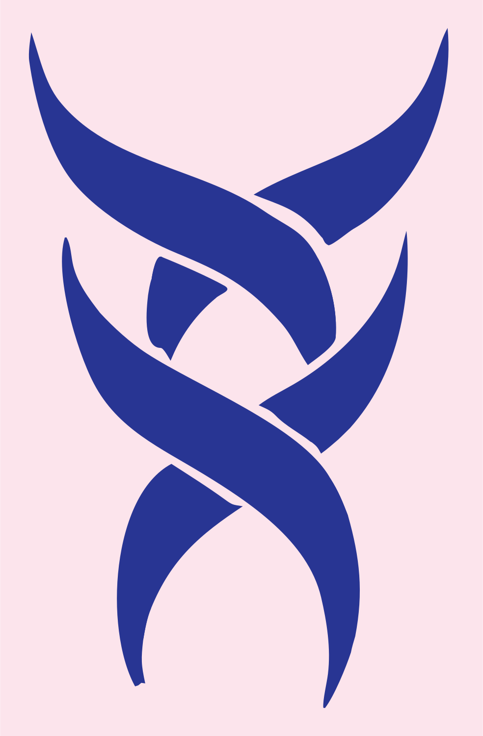 Tribal Ribbon Gemini Mark #fce4ec/#283593