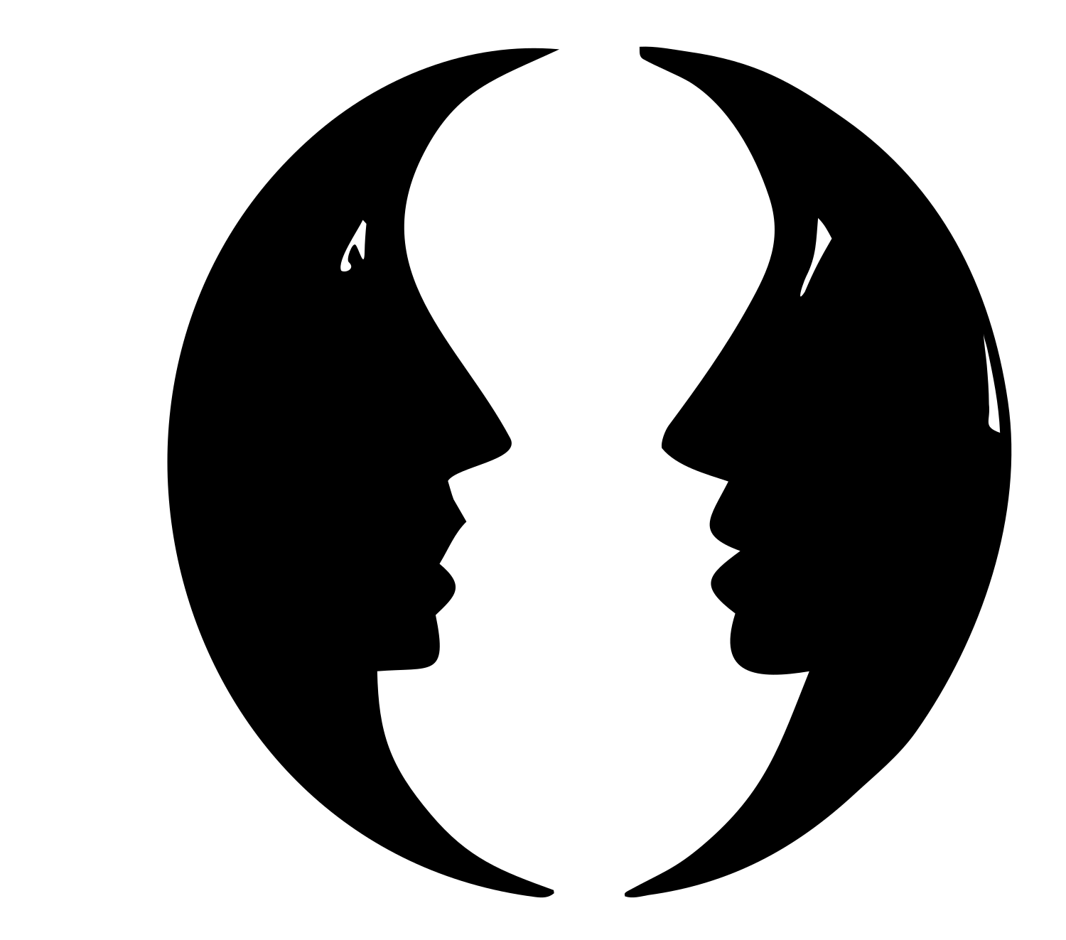 Dual Silhouette Gemini Badge #ffffff/#000000