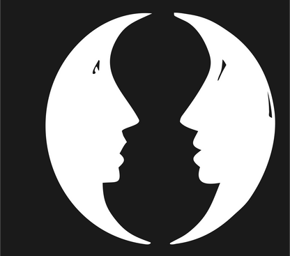 Dual Silhouette Gemini Badge #1a1a1a/#ffffff