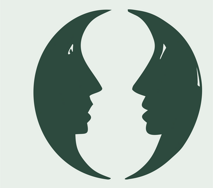 Dual Silhouette Gemini Badge #e8efe9/#2d4a3e