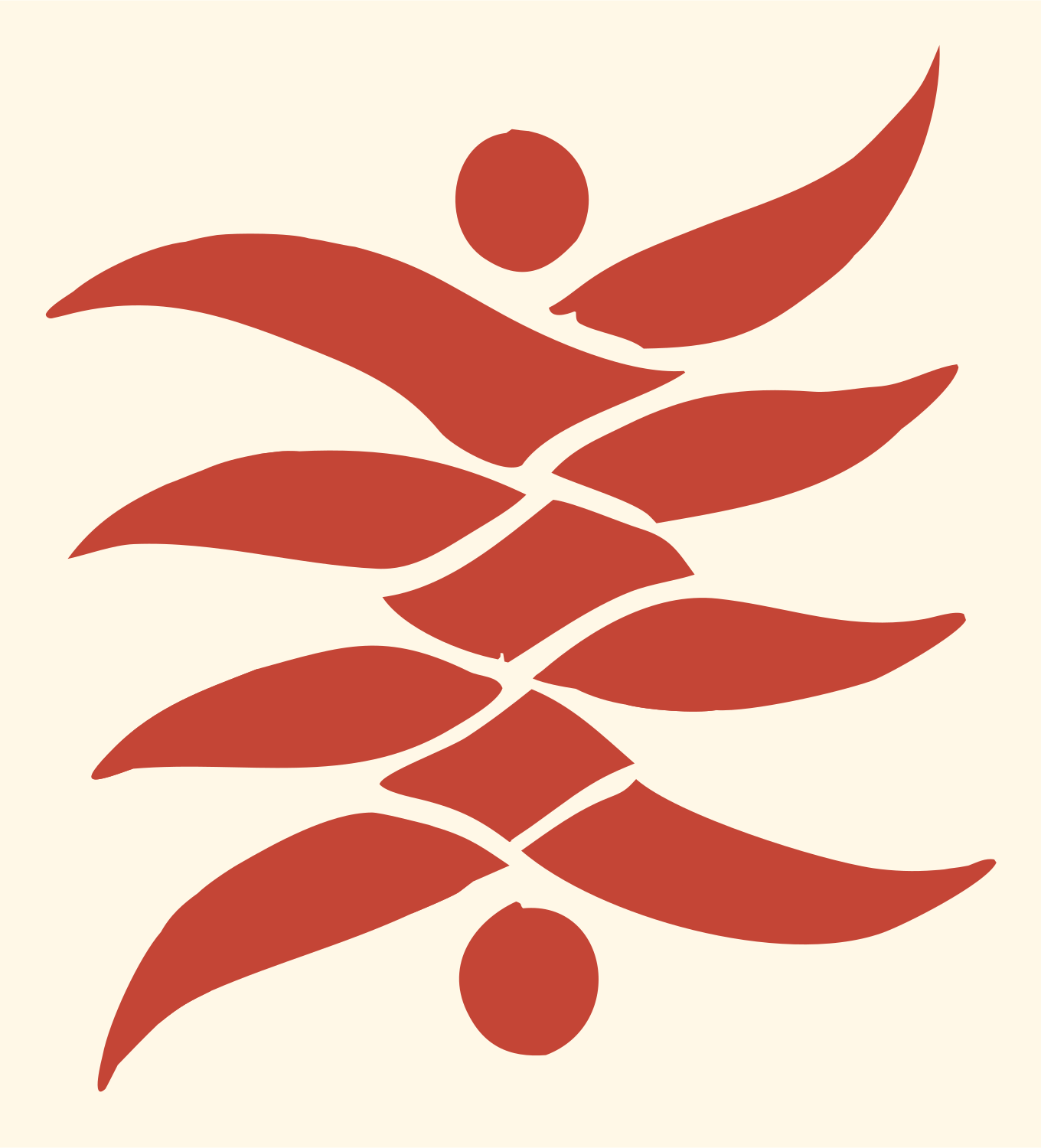 Hand-Drawn Branch Gemini Emblem #fff8e7/#c44536