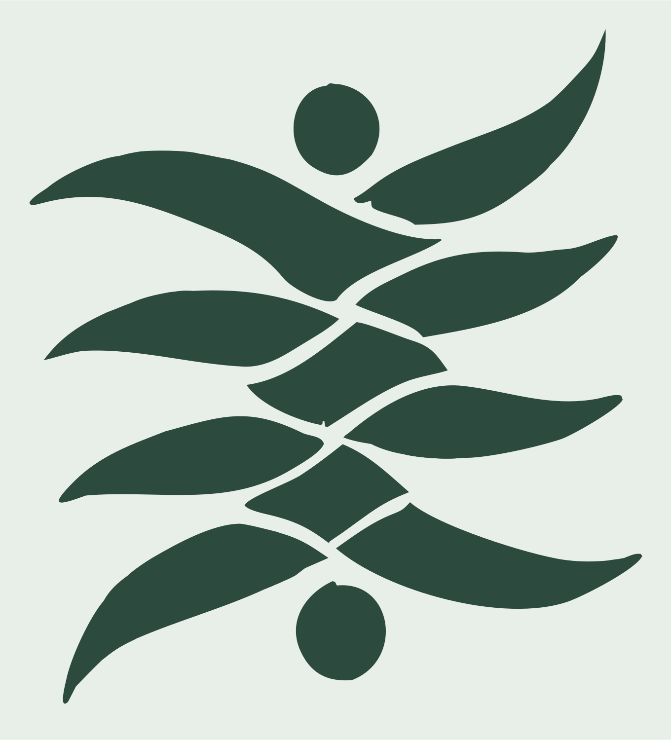 Hand-Drawn Branch Gemini Emblem #e8efe9/#2d4a3e