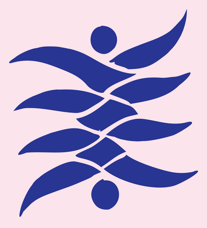 Hand-Drawn Branch Gemini Emblem #fce4ec/#283593