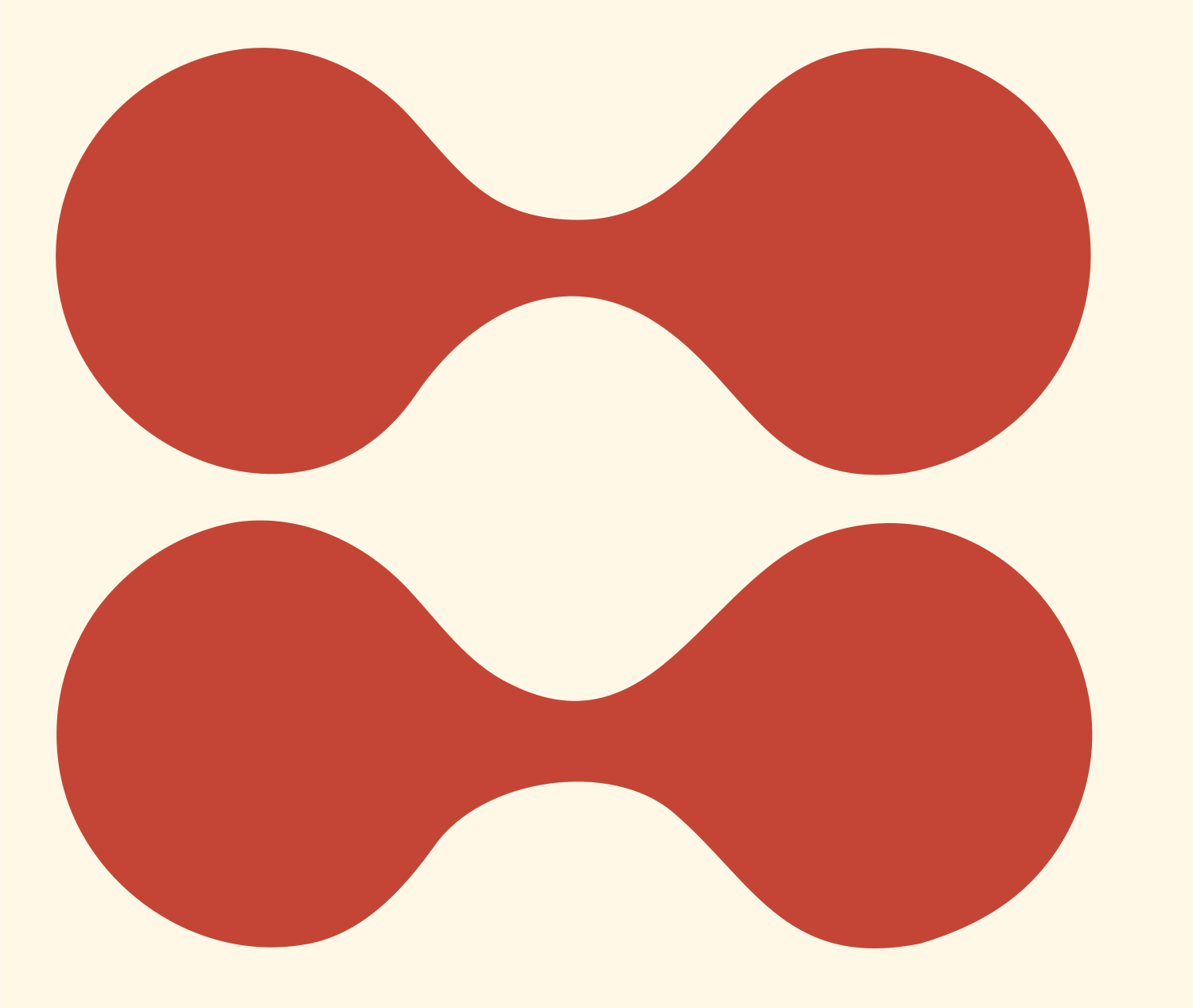 Double Dumbbell Gemini Icon #fff8e7/#c44536