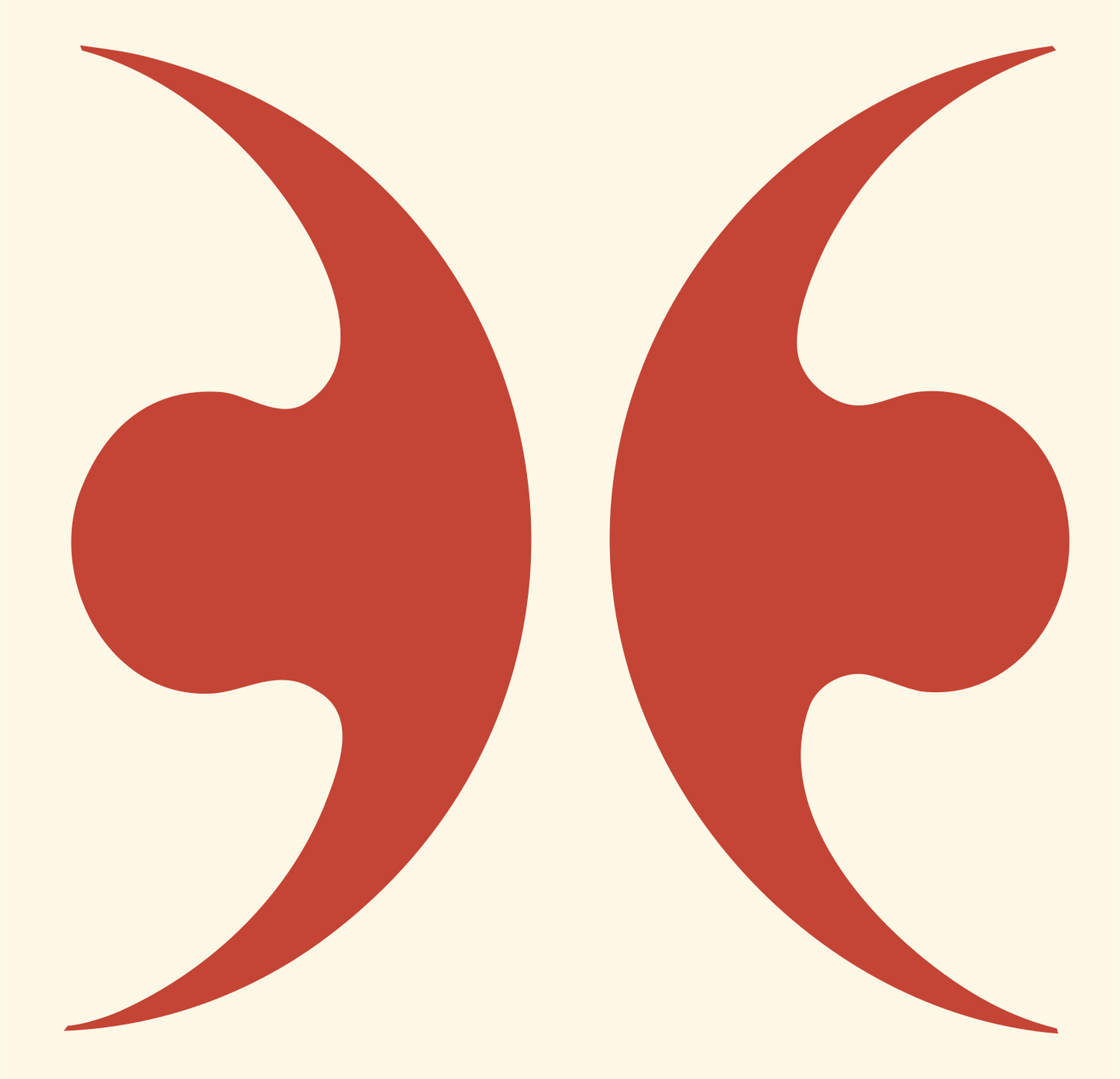 Mirrored Crescent Dumbbell Gemini Mark #fff8e7/#c44536