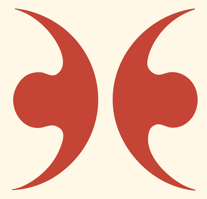 Mirrored Crescent Dumbbell Gemini Mark #fff8e7/#c44536