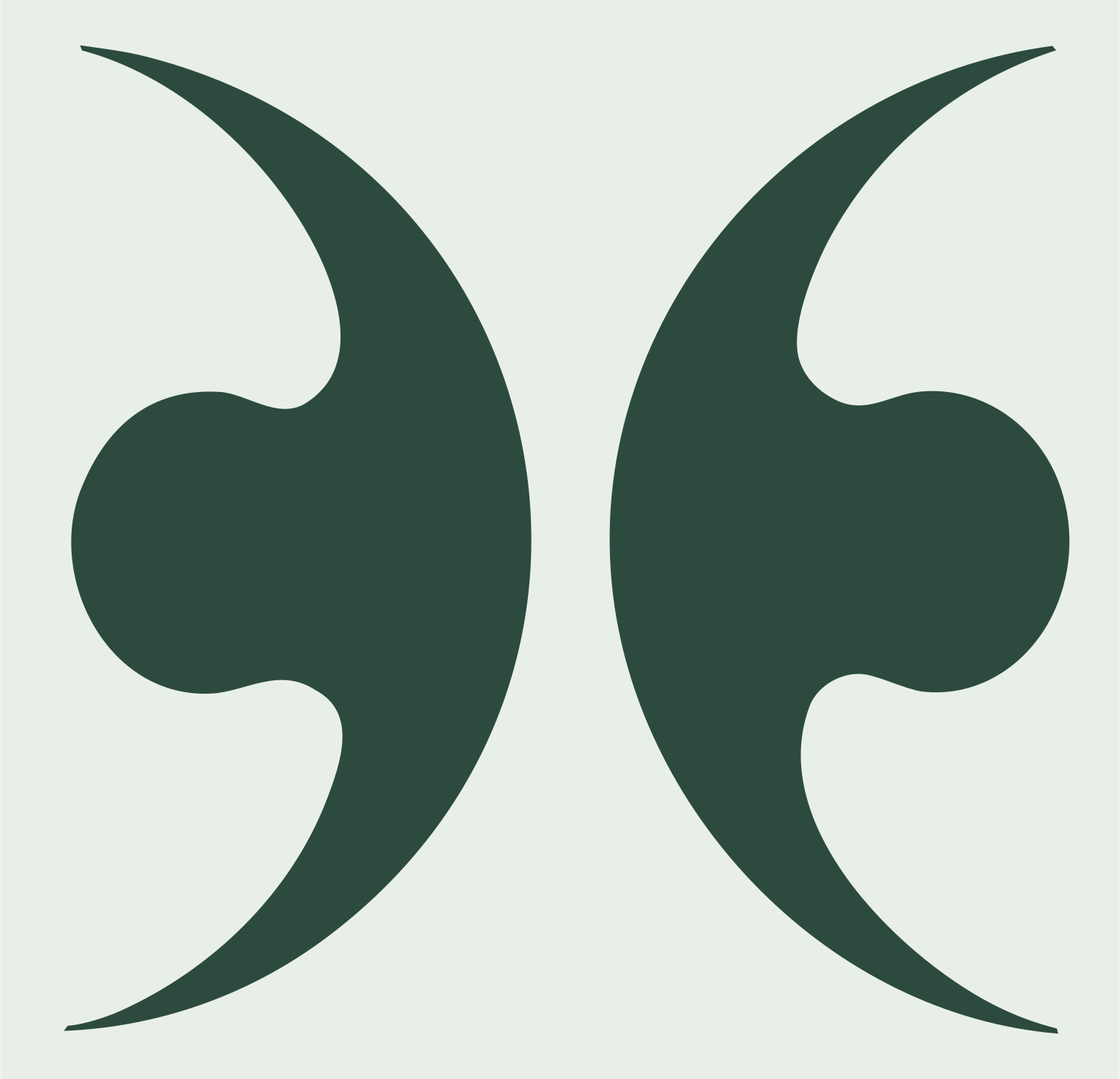 Mirrored Crescent Dumbbell Gemini Mark #e8efe9/#2d4a3e