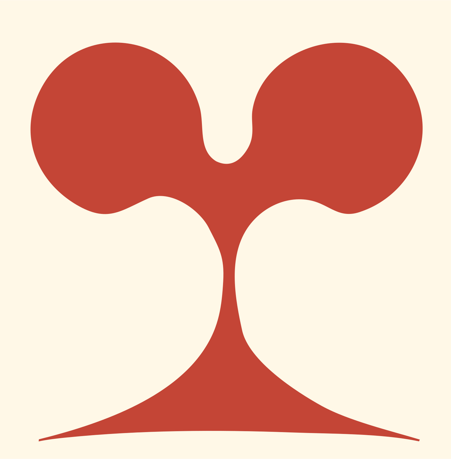 Twin Canopy Tree Gemini Logo #fff8e7/#c44536