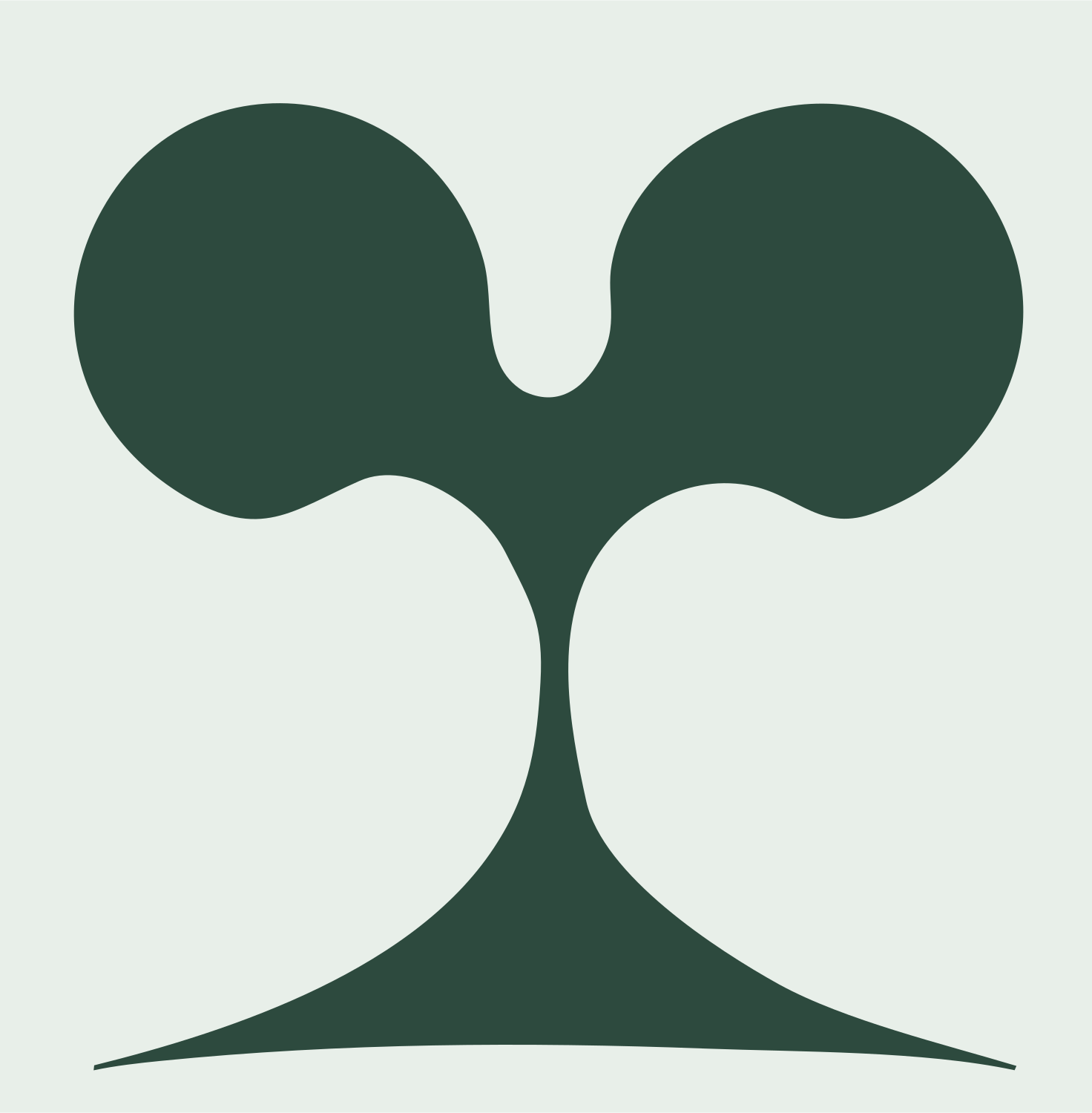 Twin Canopy Tree Gemini Logo #e8efe9/#2d4a3e