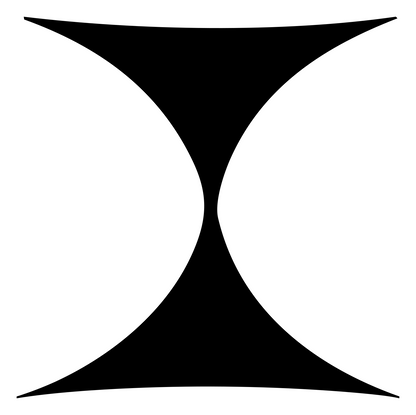 Pinched Hourglass Gemini Icon #ffffff/#000000