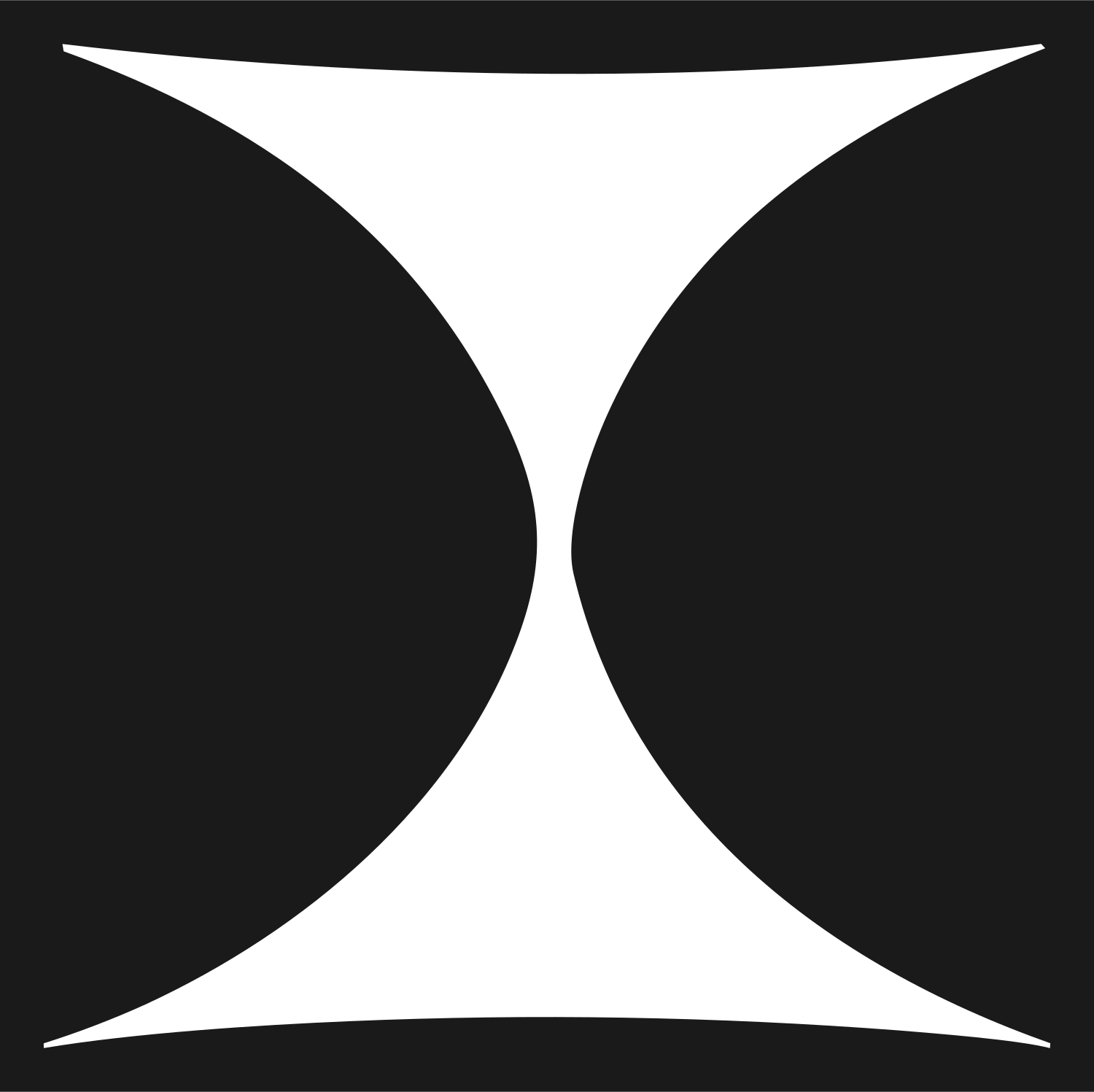Pinched Hourglass Gemini Icon #1a1a1a/#ffffff