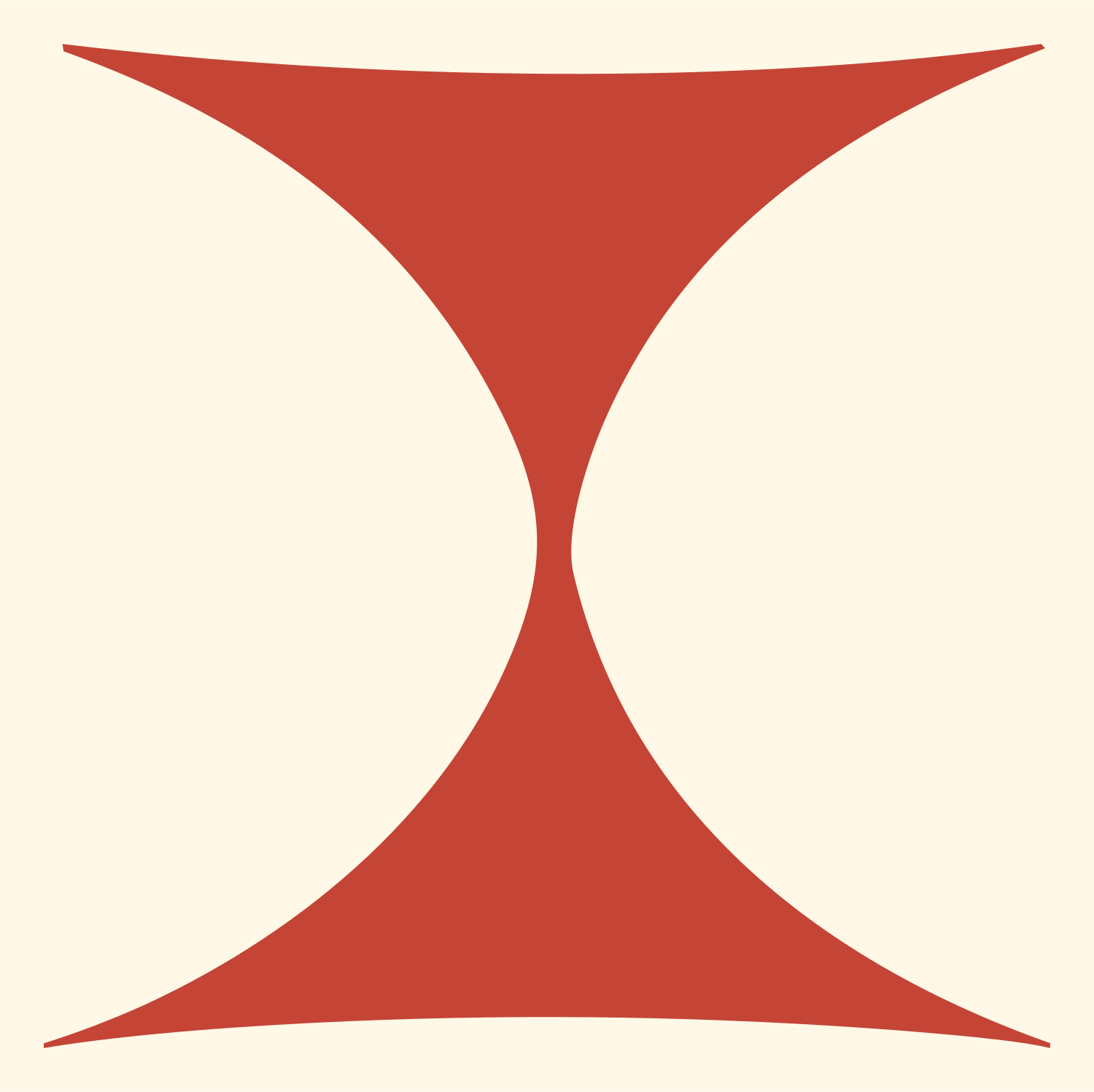 Pinched Hourglass Gemini Icon #fff8e7/#c44536