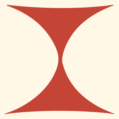 Pinched Hourglass Gemini Icon #fff8e7/#c44536