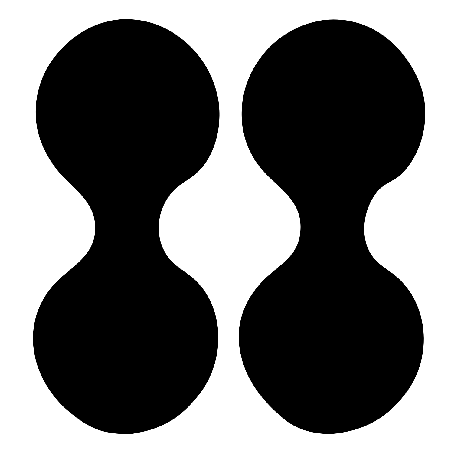 Bold Double Hourglass Gemini Logo #ffffff/#000000