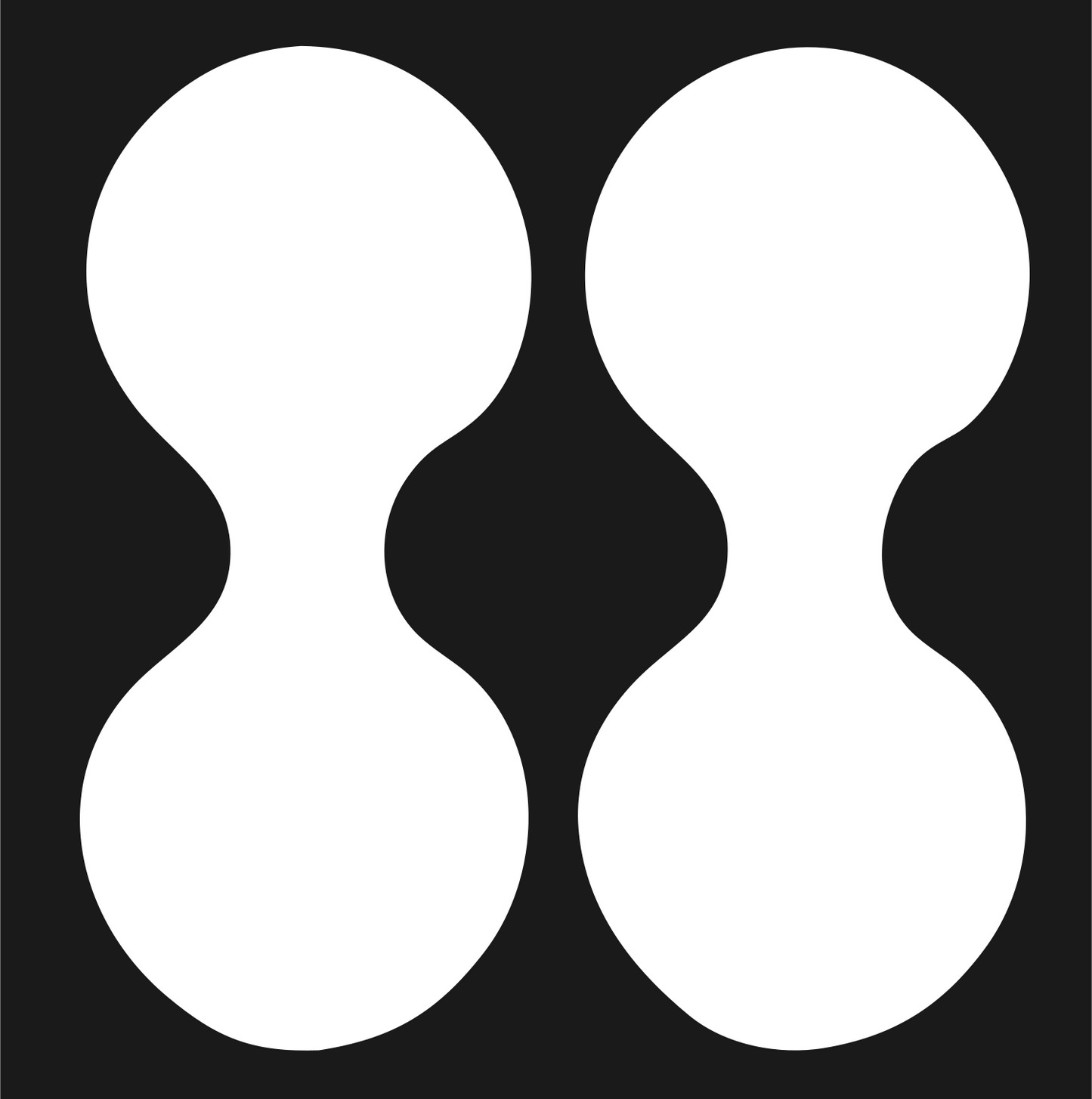 Bold Double Hourglass Gemini Logo #1a1a1a/#ffffff