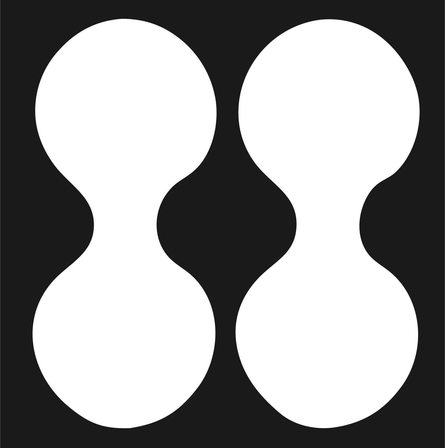 Bold Double Hourglass Gemini Logo #1a1a1a/#ffffff