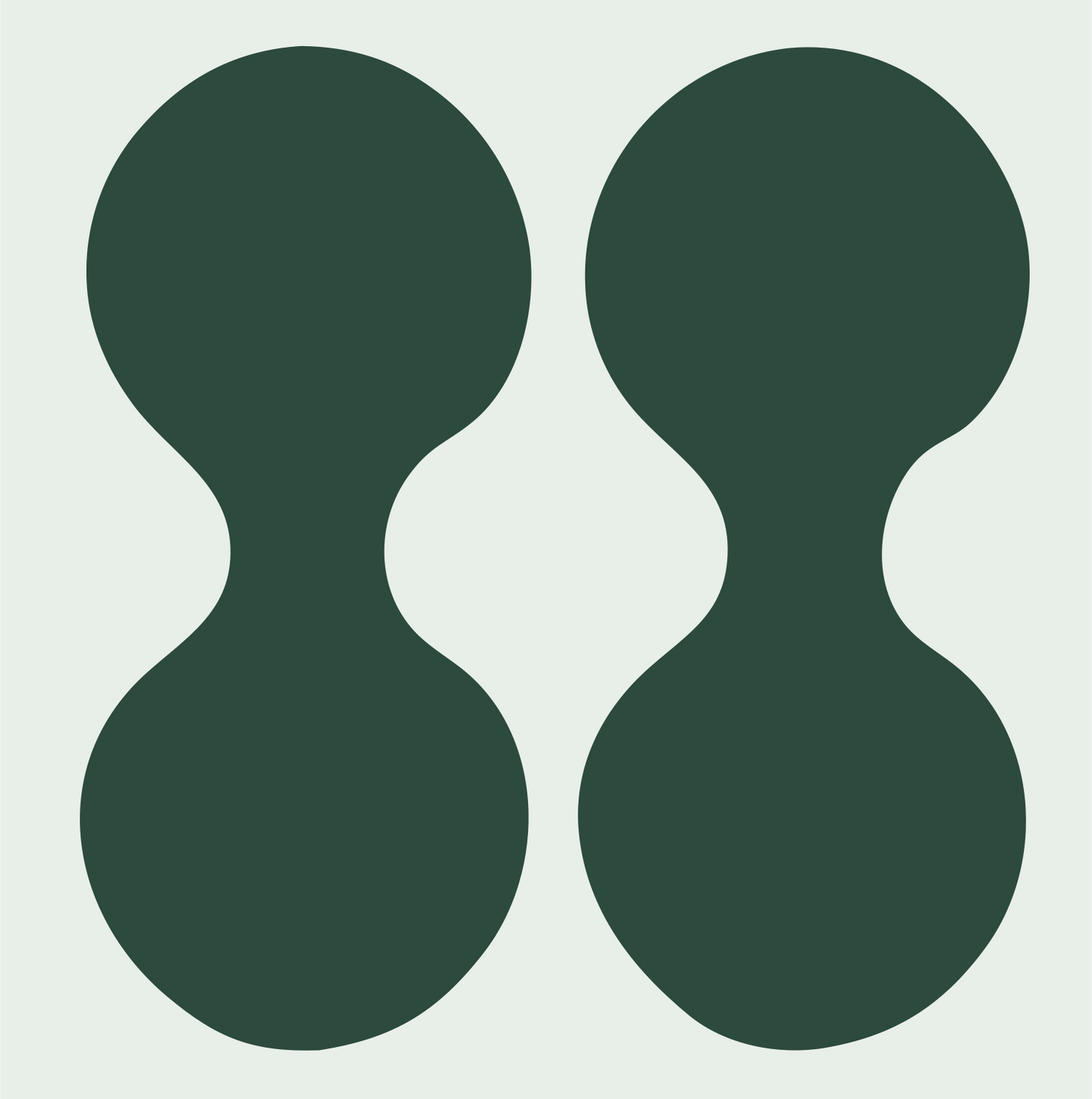 Bold Double Hourglass Gemini Logo #e8efe9/#2d4a3e