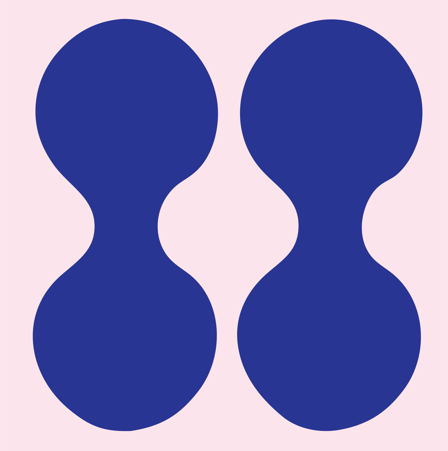 Bold Double Hourglass Gemini Logo #fce4ec/#283593