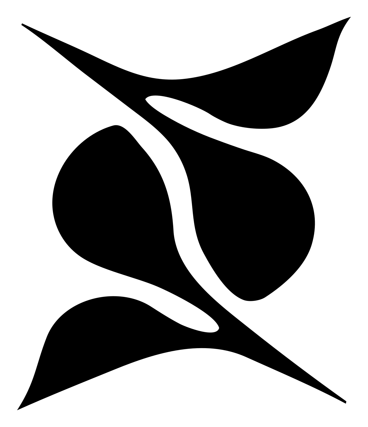 Abstract S-Shape Gemini Icon #ffffff/#000000