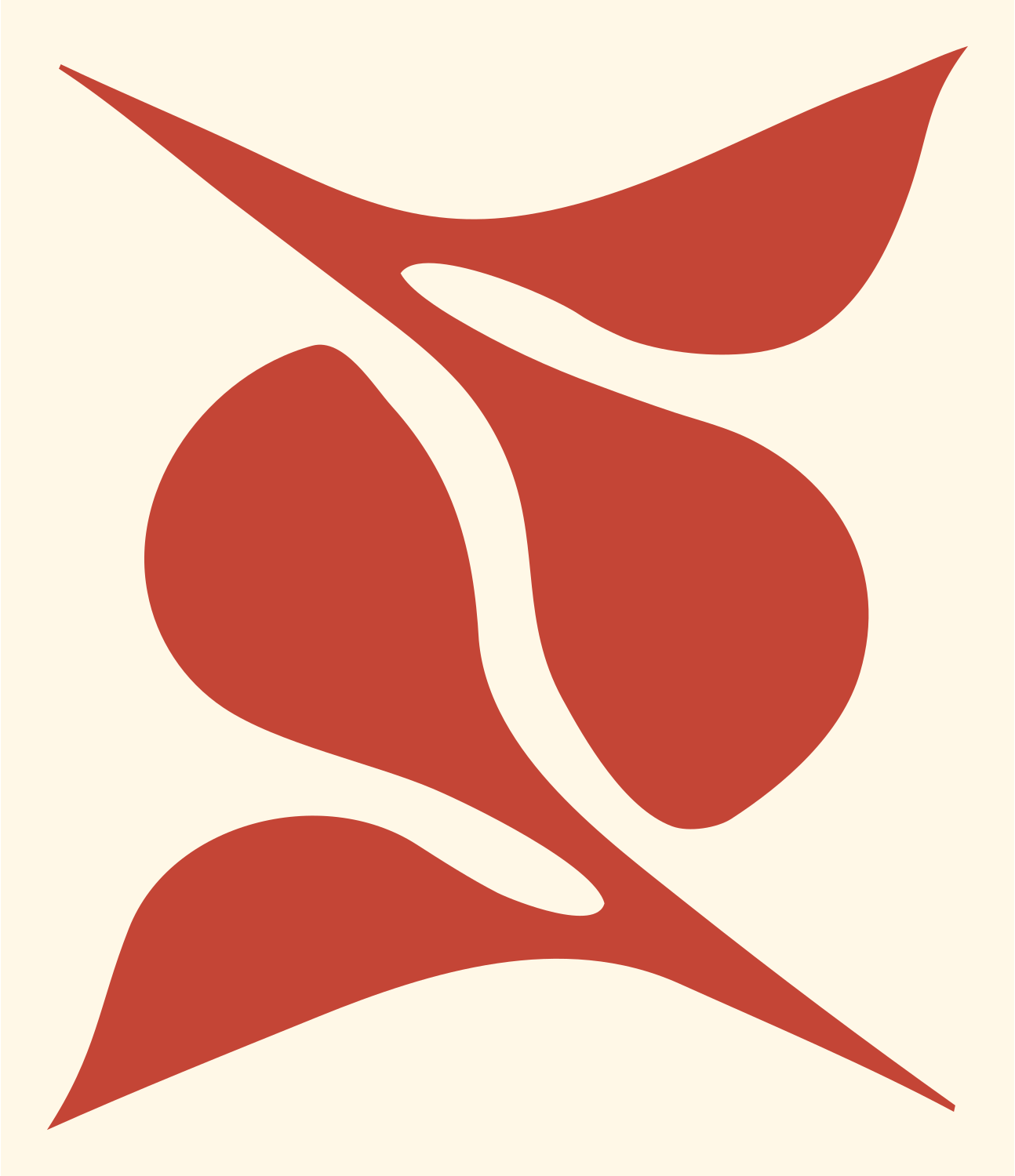 Abstract S-Shape Gemini Icon #fff8e7/#c44536