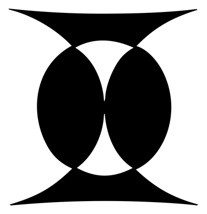 Twin Oval Gemini Crest #ffffff/#000000